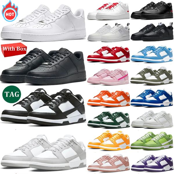 

with box af1 Panda low designer running Shoes Triple White Grey Fog University Red Triple Pink Syracuse Rose Whisper men women Trainer sport sneakers outdoor, S black