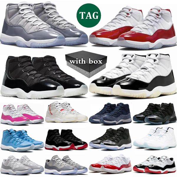 

11 Cherry Basketball Shoes Men Women 11s DMP pink Neapolitan Cement Grey Gratitude Cool Grey 25th Anniversary 72-10 Low Bred Mens Trainers Sport Sneakers, Color 3
