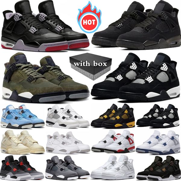 

With box jumpman 4 basketball shoes Bred Reimagined military 4s black cat Olive Infrared bred White Thunder Pure Money sail jordab 4 sports mens trainers sneakers, Purple