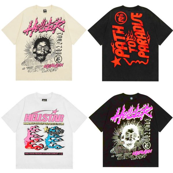 

Star Mens Hell Tshirt Designer Shirts Men Tees Womens Rapper Washed Grey Heavy Craft Unisex Short Sleeve Top High Street Fashion Retro Hellstar Womans T Shirt star