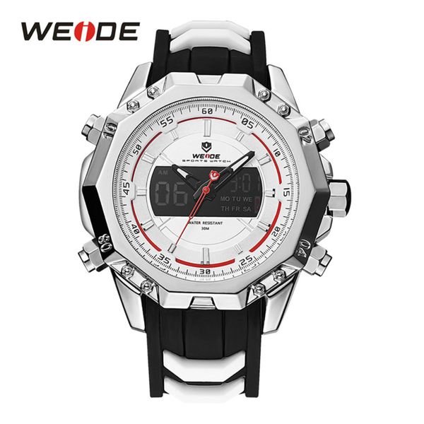 

cwp WEIDE Mens Sports Analog Digital numeral Back Light Alarm Silicone Strap Band belt Automatic Date Quartz Movement Wristwatches, Yellow