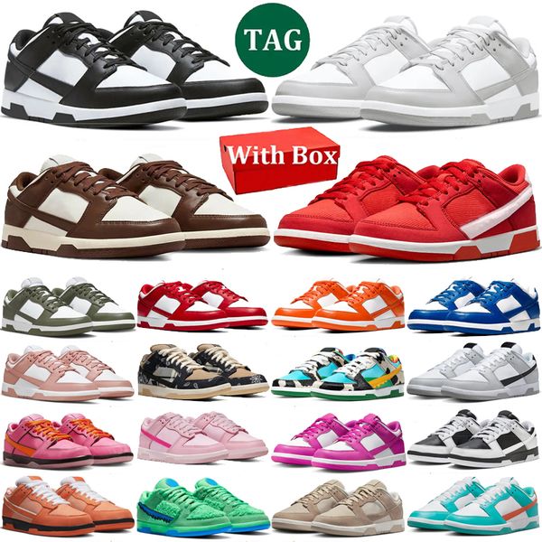 

With box Panda low designer running Shoes men women University Red Sanddrift triple pink Grey Fog Olive Lobster Puurple orange UNC mens sport Outdoor sneakers, Color 16