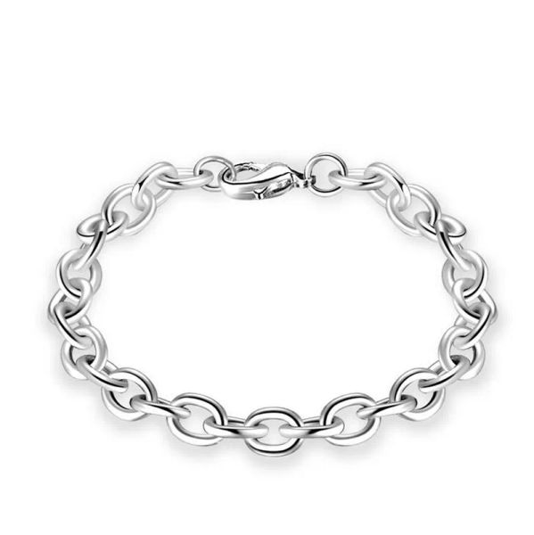 

Fashion Classic Casual 925S Sterling Silver Link Chain Bracelets Beaded Bangle Luxury Brand Designer Unisex Womens Men Wristband Cuff Jewelry Wedding Party Gift