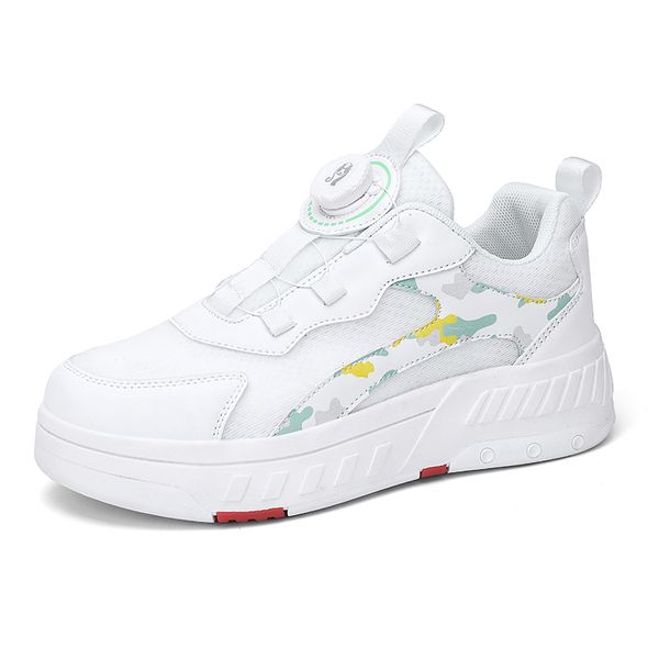 

Unisex Deform Roller Shoes Double-Row Roller Men's Casual Sneakers 2024 New Deformation Parkour Shoes, Black