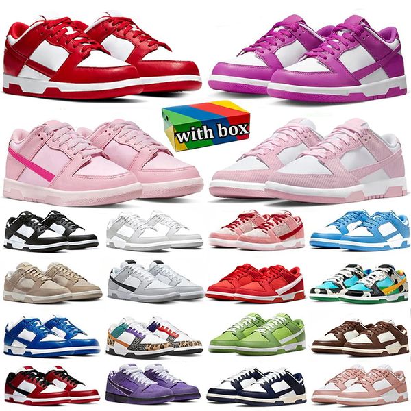 

With box Running shoes men women low Panda duncks triple pink Grey Fog Purple Lobster university red Medium Olive UNC Sanddrift GAI sneakers trainers, Color 17