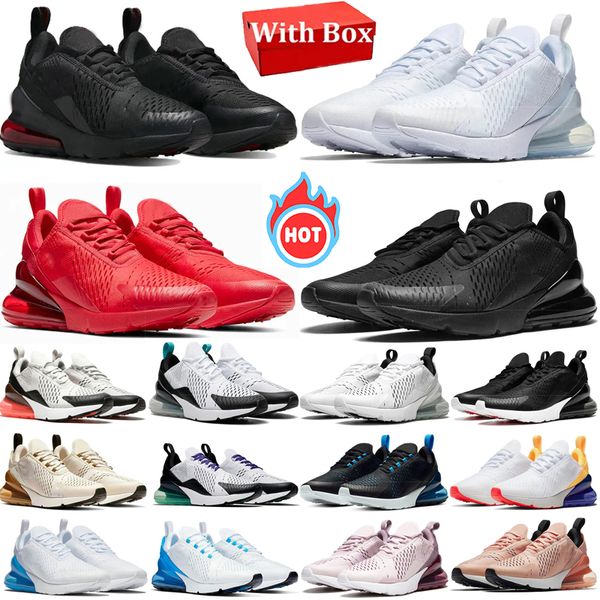 

With box 270 270s Running Shoes Men Women Triple Black White Navy Bule Barely Pink Red Men Sports Sneakers Trainers Outdoor shoes, Color 29
