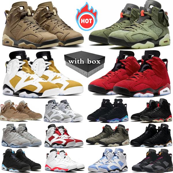 

with box 6 6s basketball shoes Brown Kelp Aqua Black Metallic Silver Cool Grey Black Infrared mens mens sport trainers sneakers 40-45, Color 20