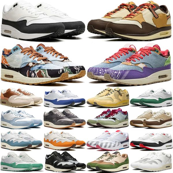 

designer max 1 87 Mens Sneakers Running Shoes White Black Noise Aqua University Red Blue Stadium Green Light Bone Maroon Pink Womens Trainers, Yellow