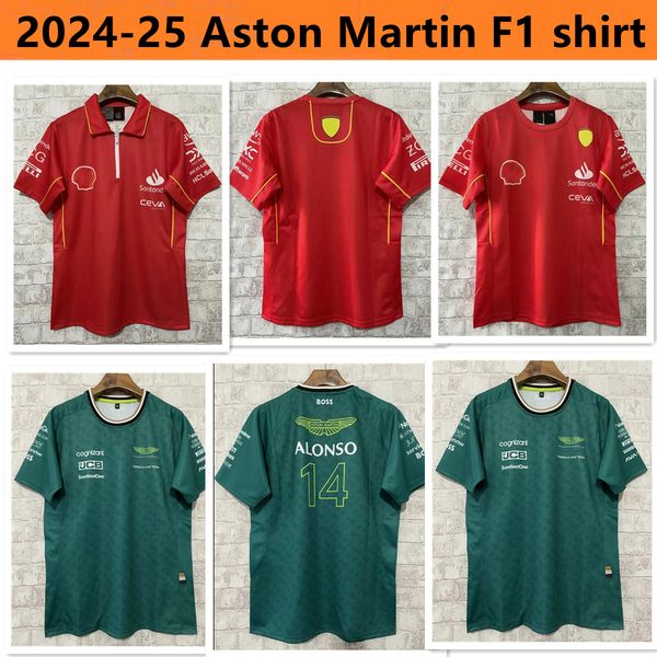 

New Men' Racing Wear Aston Martin T-shirt 2024 Official Mens Fernando Alonso Racing Suit F1 Shirt MOTO Motorcyc Tees size: -5XL, Wine red