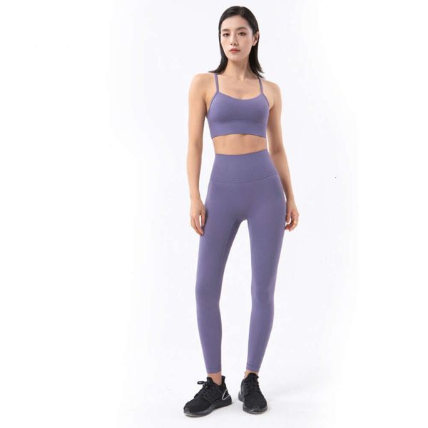 

AL Yoga Leggings 2024 New Nudity Sense Skin-friendly No Awkward With Raised Hips High Waist Running Sports Leggings And Fitness Cropped Pants, Smoky gray