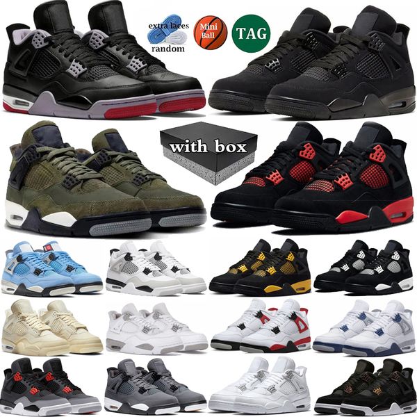 

With box Basketball Shoes Men Bred Reimagined White Thunder Black Cat Military Black Olive University Blue sail Pure Money Mens Trainers Sport Sneakers size 36-47, Color 24