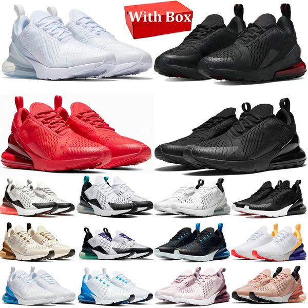 

With box 270 270s Running Shoes Men Women Triple Black White Navy Bule Barely Pink Red Men Sports Sneakers Trainers Outdoor shoes 36-45, Color 18