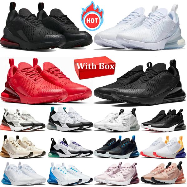 

With box max 270 270s Running Shoes Men Women Triple Black White Navy Bule Barely Rose Pink Red Men Sports Sneakers Trainers Outdoor shoes, Color 3