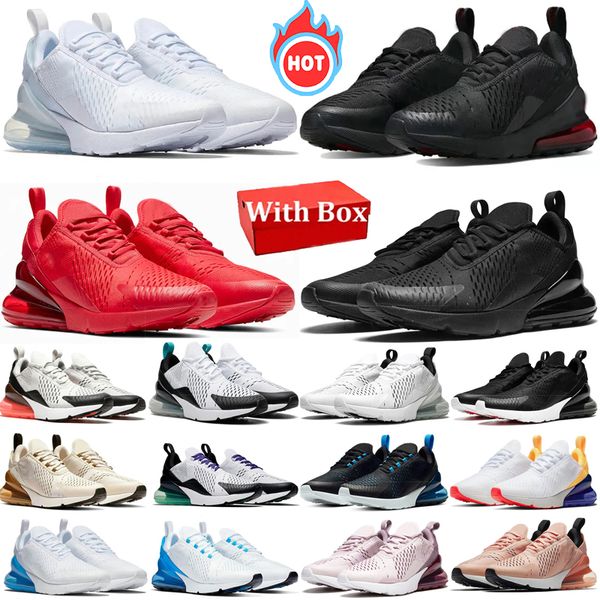 

With box 270 270s Running Shoes Men Women Triple Black White Navy Bule Rose Pink Red Men Sports Sneakers Trainers Outdoor shoes, Color 22