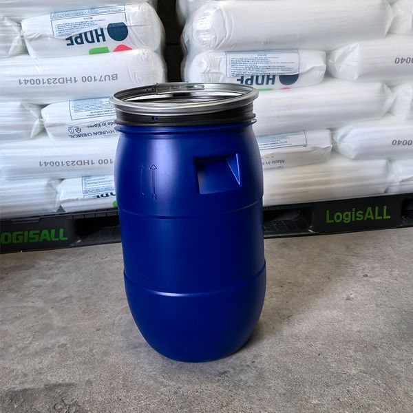 

plastic bucket 30L blue chemical bucket circular large mouth iron hoop flange bucket
