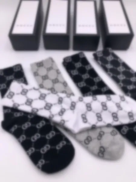 

socks Designer Luxury Classic Letter Fashion Iron Standard Pure Cotton Socks 2024 elite branded 5 pieces/box, #6color random