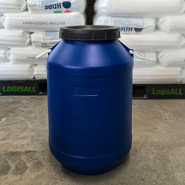 

plastic bucket 120L blue chemical bucket circular large mouth flange bucket iron hoop clamp flange bucket