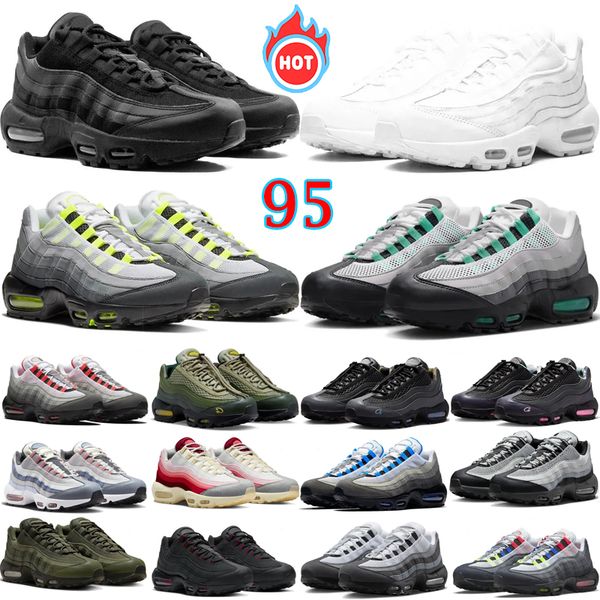 

95 95s running shoes for men women designer sneakers Hyper Turquoise triple black white Solar Red Gutta Green mens womens outdoor sports trainers 36-45, Color 7