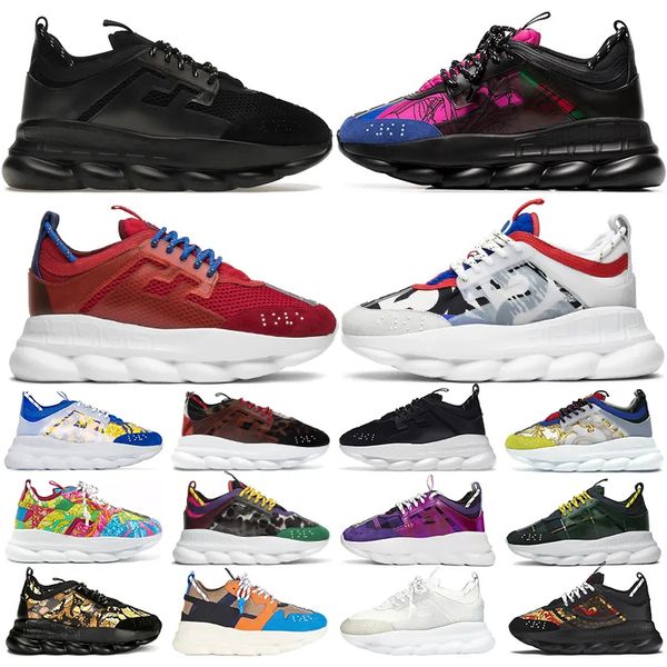 

Designer Chain Shoes Men Women Casual Shoes Platform Sneakers Rubber Suede Mesh Triple Black White Red Cherry Purple Tartan Mens Trainers, Color 2