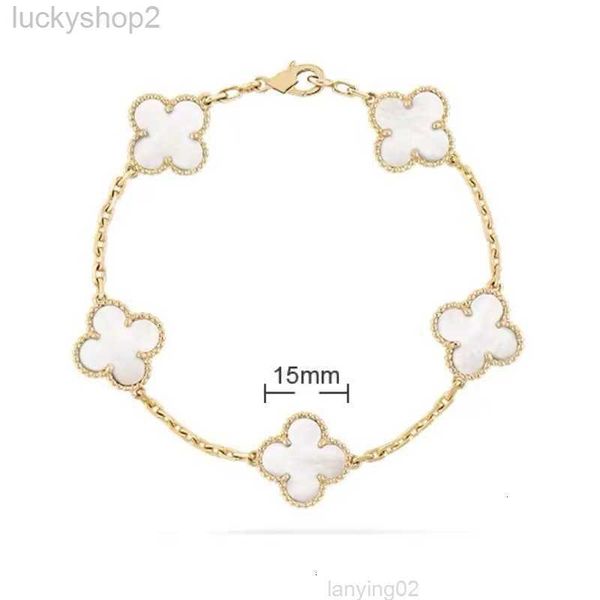 

Van 4/four Leaf Cleefly Clover Charm Colors Bracelets Bangle Chain Gold Agate Shell Mother-of-pearl for Women Girl Wedding Wholesalee4jv1