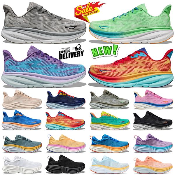 

9 Men Women Running Shoes Clifton Bondi 8 Mens Outdoor Triple Black White Free People Harbor Mist Shifting Sand Sport Sneakers Size 36-47, Clifton 9 harbor mist