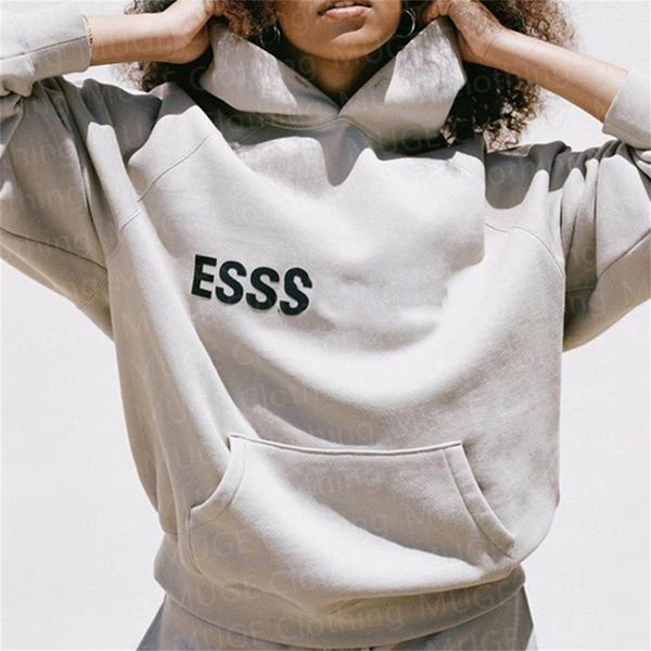 

hoodie Ess Hoody Mens Womens Designer 3D silicone letters Hoodies Printed Oversized Hoodie Fashion Hip Hop Street Sweater Reflective letter -XL essentialshoodie, #4 white pants