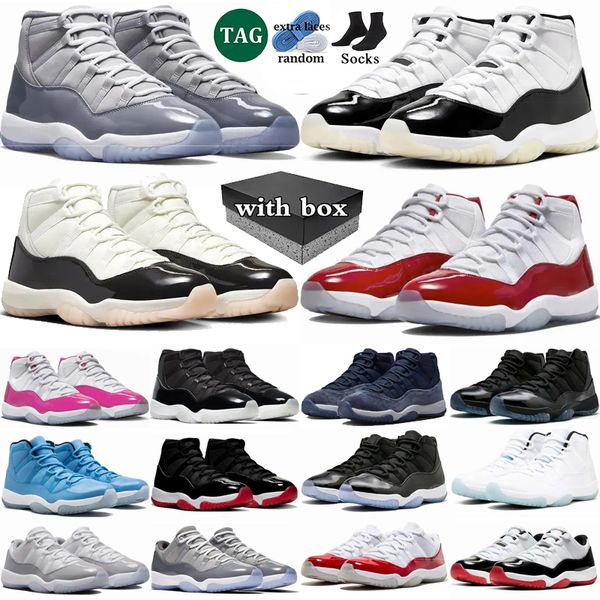 

With box 11 Cherry Basketball Shoes Men Women 11s DMP Neapolitan Cement Grey Gratitude Cool Grey Cap and Gown Anniversary Bred Mens Trainers Sport Sneakers, Color 24