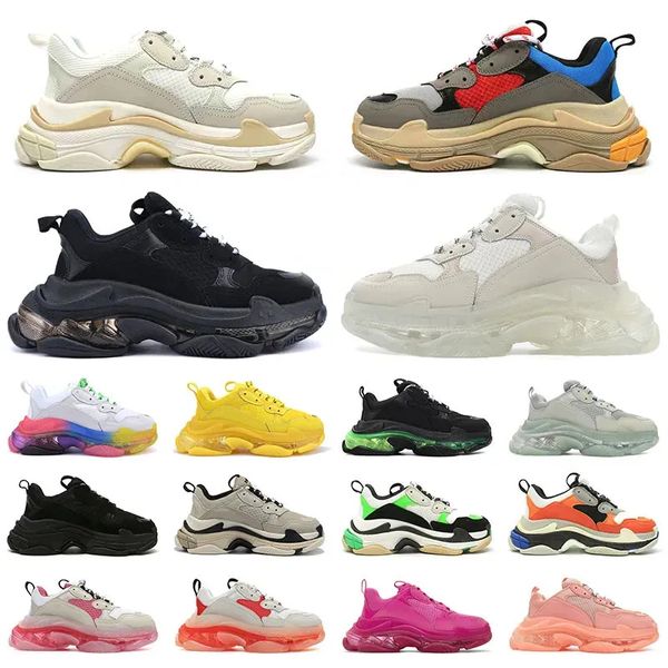 

men women designer casual shoes platform sneakers clear sole black white grey red pink blue Neon Green mens trainers Tennis, Color2
