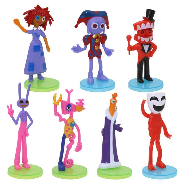 

One Piece Anime Purple Clown Halloween Clown Doll Magical Clown Figurine 6PCS Anime Model Oy for Kid Caroon Figure Clown Posse Clown Vinage Clown Clown, Red