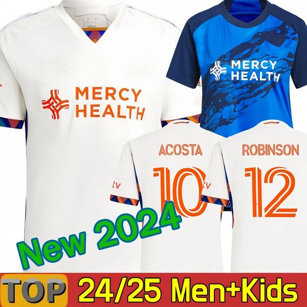 

2024 2025 Cincinnati MLS FC Soccer Jerseys Kids Kit Man Major League 23/24 Football Shirt Home Blue Away White BOUPENDZA ACOSTA ROBINSON MIAZGA BARREAL Goalkeeper, 24 25 away kids