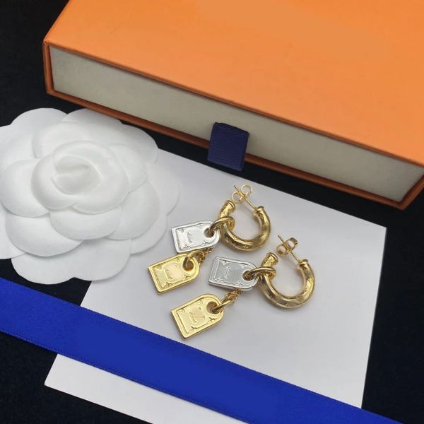 

Classic Luxury Crystal Ear Stud Earrings New Brand Designer Fashion Gold Silver Plated Stainless Steel Ear Drop Fashion Women Wedding Party Jewerlry Gift With Box