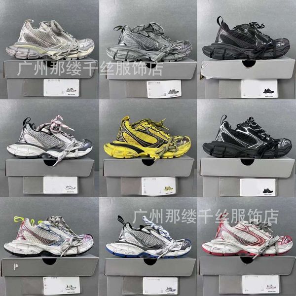 

Pure Original Paris 3xl Dads Shoes Belenciaga 9th Generation 2023 New Sports Shoes with Thick Soles Raised and Worn Dirty Shoes, Red