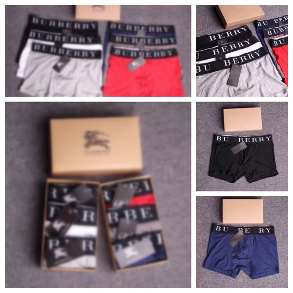 

boxers for men Boxer Underpants Luxury Sexy Underwear Designer Casual Men Embroidery Boxers Shorts Men Underwears 3 pieces/box, #3color random
