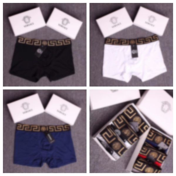 

2024 Designers brand Mens Boxer men Underpants Brief For Man Sexy Underwear Mens Boxers Cotton Shorts Male 3 pieces/box, #2color random