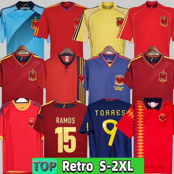 

retro Spain 2010 Spain jersey 1996 1994 RAUL XAVI Hierro LUIS ENSRIQUE ALONSO Caminero Iniesta PUYOL PIQUE David Villa TORRES 2008 2012 2002 Guerrero Guardiola RAMOS, 2010 away+patch