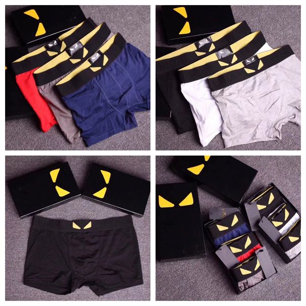 

Fashion Men Underpants Designer Breathable Boxers Sports Luxury Brand Printed Mens Underwear 3 pieces/box, #1color random