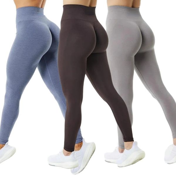 

Pack 3 Women Alphalete Amplify Seamless Scrunch Leggings Workout Gym Sports Tights Fiess Push Up High Waisted Yoga Pants