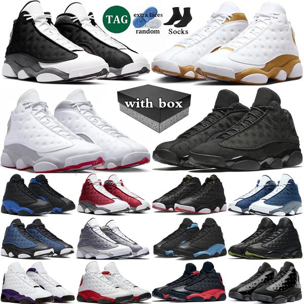 

With box Basketball Shoes men Black Flint Wheat Wolf Grey Black Cat Playoffs red Flint Hyper Royal Trainers Sport Outdoor Sneakers size 40-47, Color 5