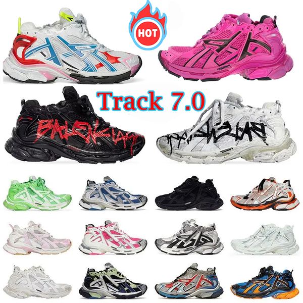 

Luxury Track 7.0 Runners Sneakers Designer Casual Shoes Platform Brand Graffiti Deconstruction Transmit Women Men Tracks Trainers Runner 7 Tess s. Gomma, Clear