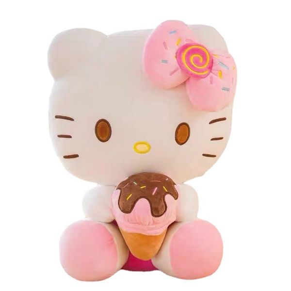 

Factory wholesale 30cm Kitty plush toy animation surrounding sweet cone cat doll children's favorite gift, Pink