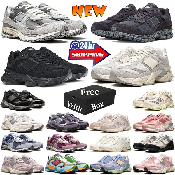 

with Box New 2002r 9060 Athletic Running Shoes Dhgate for Mens Womens Rain Cloud Quartz Grey Moon Daze Black Phantom Triple Black Sea Salt Trainers Sneakers Top, #1 quartz grey