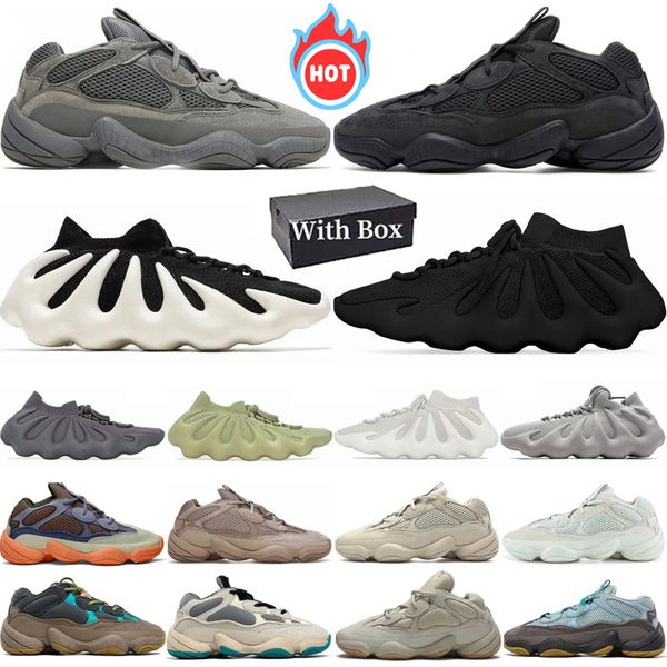 

With box 500 designer 450 running shoes Men Women Utility Black White Resin Granite Blush Bone Ash Grey salt Taupe mens womens Outdoor sports trainers, Color 3