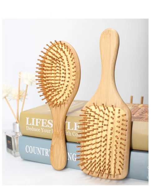 

hair bamboo curved brush massage comb detangg portable hairbrush for women straight curly styg brushes