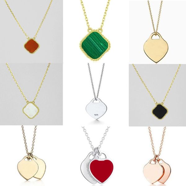 

Heart Necklace Pendant Necklaces Designer for Women Clover Necklace Fashion Jewelry Woman Silver Chain Designers Jewelrys Birthday Christmas Wedding Party Gifts