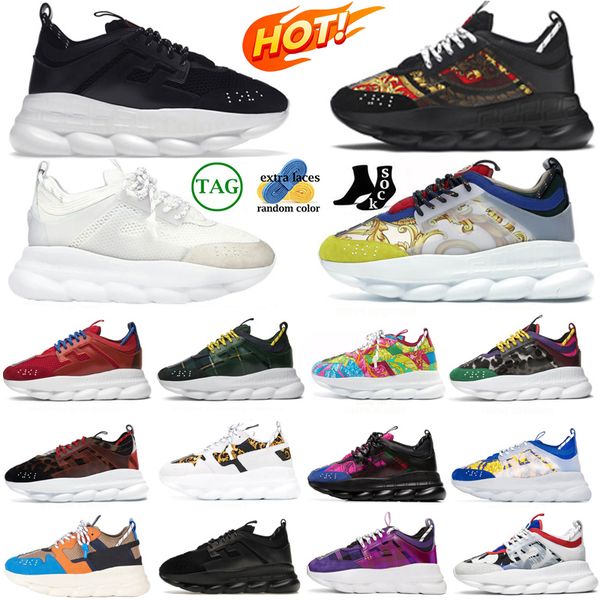 

2024 Chain reaction casual shoes men women designer sneakers platform shoe triple Orange Bluette white Gold Baroque Print Tartan mens womens outdoor trainers, Item#14