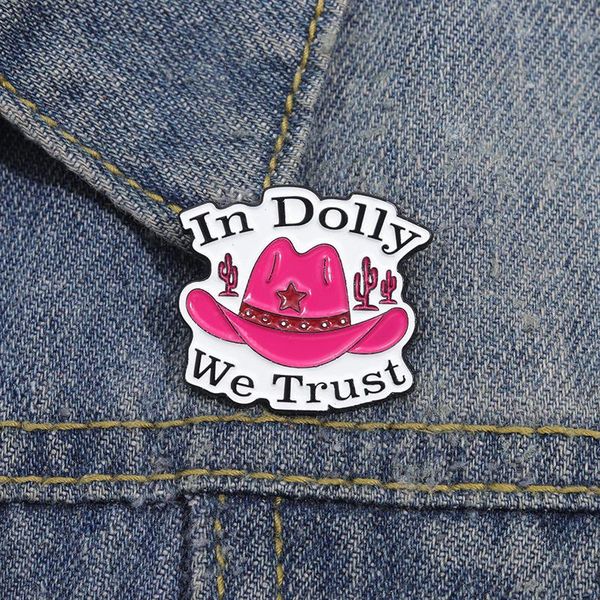 In Dolly We Trust Enamel Pins Cute Cartoon Hat Decorative Brooch Clothes Backpack Accessories Metal Lapel Badge Gift for Friends