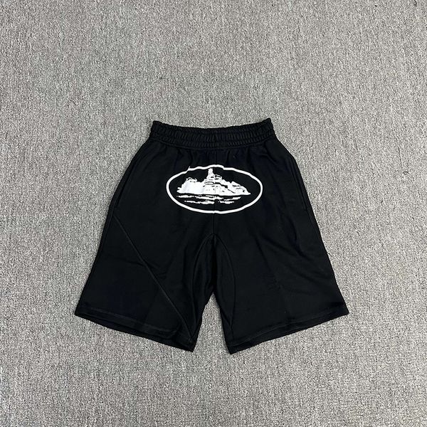 

24ss Fashion Summer Europe UK Classic Print Cotton Fleece Shorts Women Men Skateboard High Street Middle Pants Joggers 0321, Green