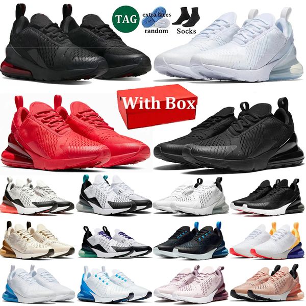 

With box max 270 270s Running Shoes Men Women Triple Black White Navy Bule Barely Rose Laser Orange Pink University Red Men Sports Sneakers Trainers Outdoor shoes, Color 14