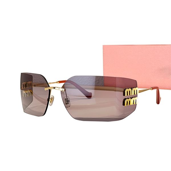 

luxury designer sunglasses for women womens 54Y 54YS ladies sunglasses retro eyewear rimless frameless with letter lenses popular trendy UV400 sun glasses with box