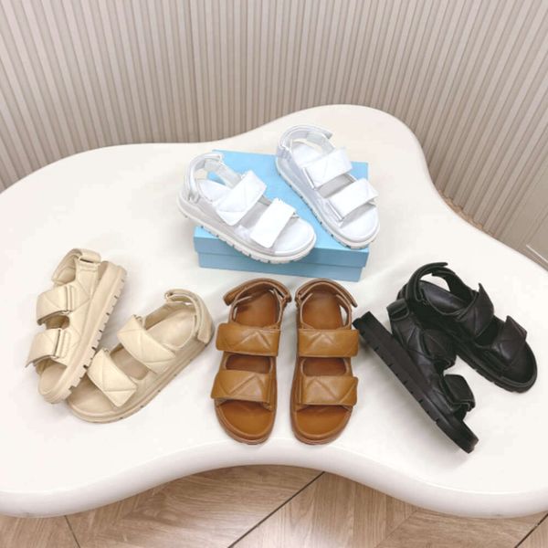 

Nappa Designers Sandals Women Leather Slides Flat Slippers White Black Comfortable Home Shoes with Box 538